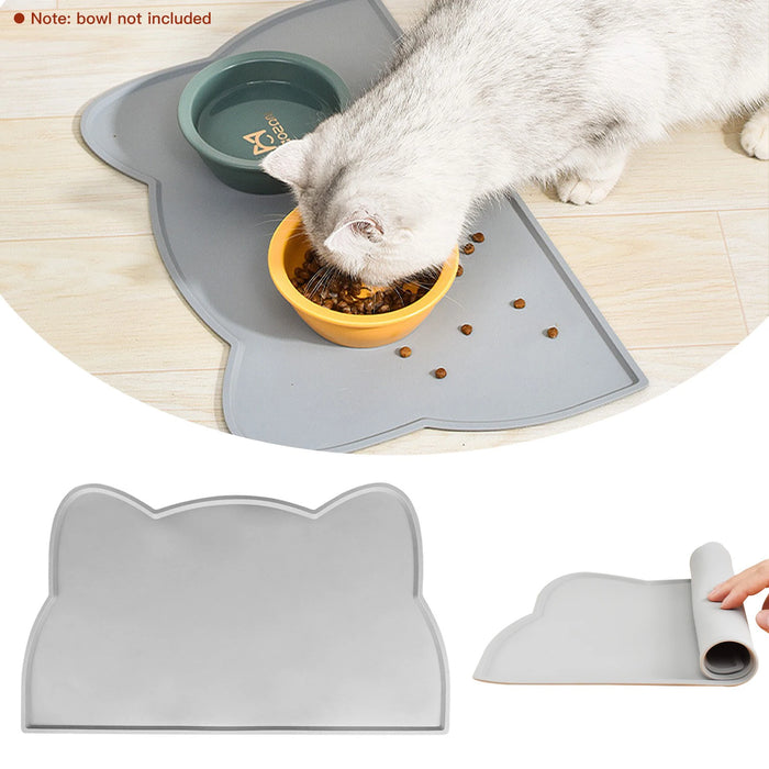 Waterproof Pet Mat For Dog Cat Solid Color Silicone Pet Food Feeding Pad Pet Bowl Drinking Mat Portable Dog Feeding Mat Placemat