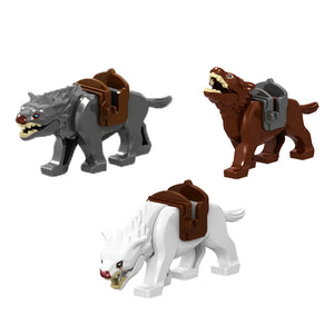 Military Building Blocks Action Solider Figures Gifts  Animals Medieval Fire Dragon Knight Horse Mount Wolf Children Toys MOC