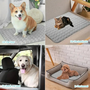 Pet Self Cooling Mat, Ice Silk, Cooling Pad for Dogs and Cats, Ideal for Pet Beds, Kennels, Couches and Floors