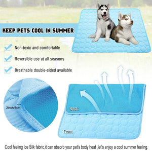 Pet Dog Ice Silk Pad Breathable Cooling Mat Cat Cushion Supplies Large and Small Dog Machine Washable Seat Prevent Sunstroke