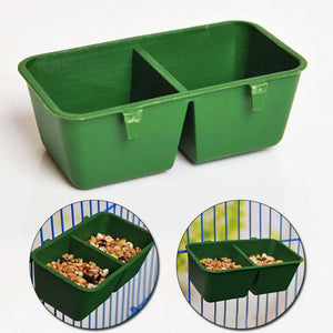 2In1 Bird Food Water Bowl Parrot Dual Feeding Cup Plastic Pigeons Cage Water Food Feeder Bird Parrot Pet Aviary Water Box Bowl