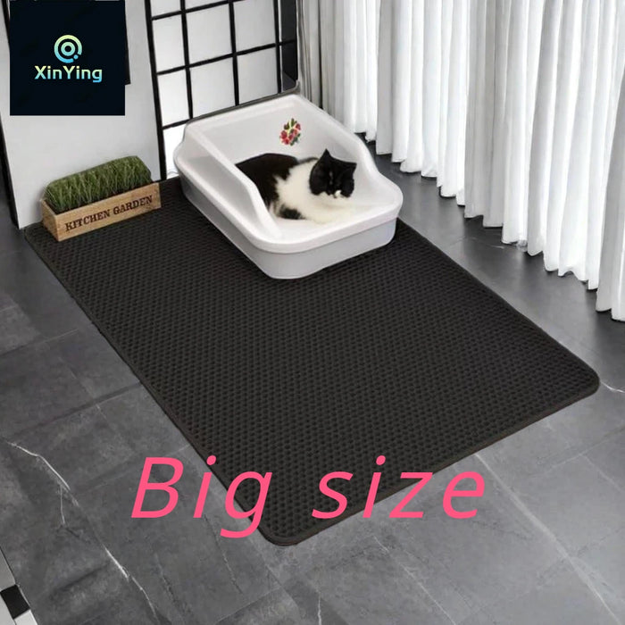 Cat Litter Mat,Double Layer Pet Non-slip Large Litter Filter Mat，Wear-resistant Waterproof Litter Cat Mat，Cat Box Use Pad