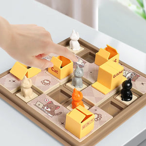 Doofunle Children Education Learning Toy Cat Express Box Board Game Puzzle Logic Game IQ Training Spatial Planning Animal Theme