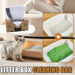 Automatic Litter Box Liner Bag Extra Thick Waste Bags for Self-Cleaning Pet Kitty Litter Box Waste Litter Drawer Liners 25pcs