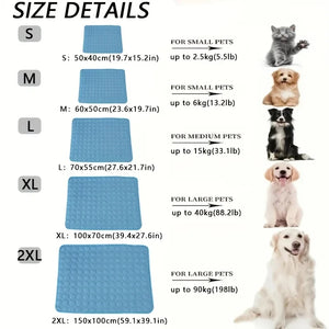 Large Dog Cooling Mat，Summer Pad Mat For Dogs Cat Blanket，Pet Cold Bed Extra Large For Small Big Dog， Washable ForMedium Car