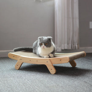 Wooden Cat Scratcher Scraper Detachable Lounge Bed 3 In 1 Scratching Post For Cats Training Grinding Claw Toys Cat Scratch Board