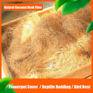 200g Natural Coconut Husk Fiber Flowerpot Cover Craft Insect-proof Protect Flower Plant Soil Keep Warm Reptile Bedding Bird Nest