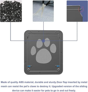 ATUBAN Screen Dog Door for Sliding Door, Inside Opening 12x14 inches Doggy Door,Magnetic Self-Closing Pet Screen Door Protector