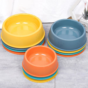 High Quality Solid Color Pet Bowls Candy-Colored Lightweight Plastic Single Bowl Small Dog Cat Pet Bowl Pet Feeding Water Tools