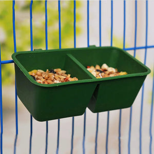 2In1 Bird Food Water Bowl Parrot Dual Feeding Cup Plastic Pigeons Cage Water Food Feeder Bird Parrot Pet Aviary Water Box Bowl