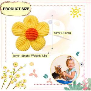 10/20PCS Autumn and Winter Daisy Dog Hair Bows Sunflower Bows Rubber Bands for Small Dogs Colorful Grooming Hair Accessories