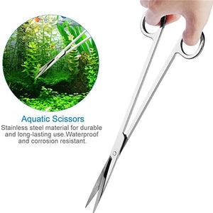 Aquarium Accessories Hard Stainless Steel Aquarium Tool Scissor Tweezers Plants Wave Scissors Fish Tank Shovels Cleaner Supplies