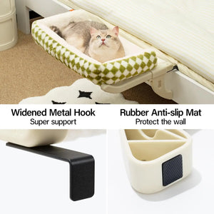 Mewoofun Cat Hammock One-Step Sliding Clamping Slot Adjustment Cat Window Hammock with Removable Covers 30kg Pet Accessories