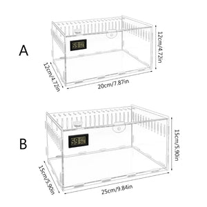 Reptiles Feeding Box Acrylic Terrariums Container for Spiders Lizards Small Pet Mini Habitat 2 Size 090C