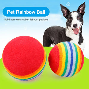 Cat Toys Ball Interactive Cat Dog Play Chewing Rattle Scratch Rainbow EVA Natural Foam Ball Training Balls Pet Toys Supplies