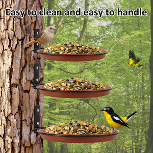 3Pcs Hummingbird Feeder Wall Hanging Bird Feeder Tray Bowl Tree Mounted Bath Spa Include with Metal Rings Outdoor Bird Feeding