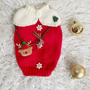 Pet Christmas Sweater Princess Style Skirt Cat Pet Apparel Knitted Dress Flying Sleeves Autumn/Winter Small Medium Dog Sweater