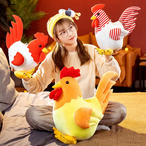 Realistic Rooster Chicken Plush Toys Stuffed Animal Plush Doll Kawaii Gifts for Kids Hug Toys Lovely Room Decoration Toy