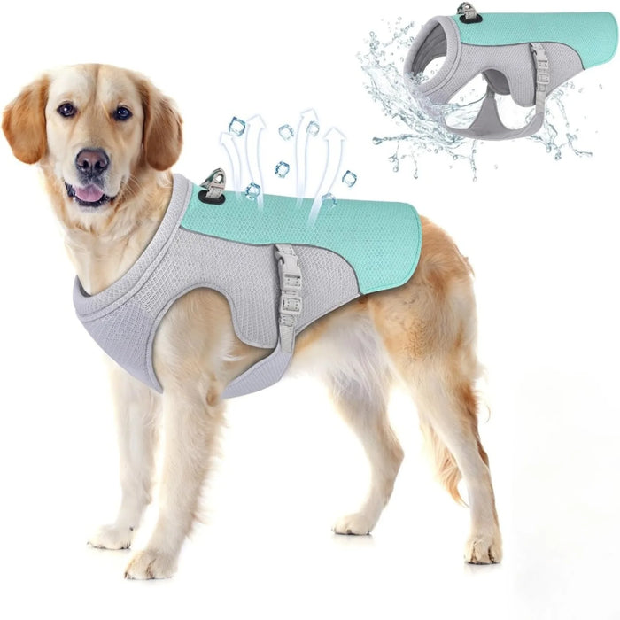 Dog Cooling Vest Dog Harness Cooling Jacket with Portable Water Bottle for Dog Walking,Outdoor Camping and Hunting Training KLYM