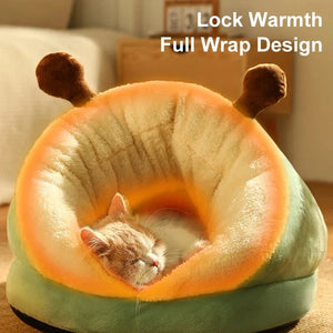 Pet Kennel Cat Dog House Semi-enclosed Winter Warm Thickened Slippers Cats Cushion Sleeping Bag Soft Washable Portable Nest