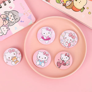 5Pcs/Set Kawaii Hello Kitty Chest Badge Sanrio Cartoon Figure  Brooch Sweet Cute KT Cat Clothing Decoration Girls Kids Toy Gift