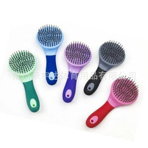 Horse Mane & Tail Brush Round Shaped Soft Rubber Grip  Needle Bristles Stable Cleaning Kit Horse Grooming Brush