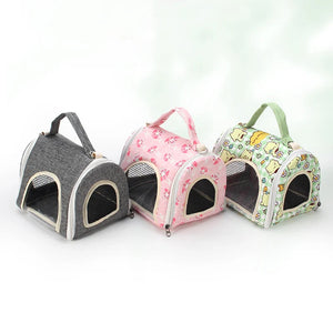 Pet Hamster Travel Carrier Bag Chinchilla Guinea Pig Bunny Breathable Carrier Cage Warm Soft Travel Walking Small Animal Carrier