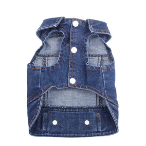 Dogs and Cats Jeans Coat Jacket Silver Buckle Denim Vest Cat Puppy Spring/Autumn Clothes Apparel