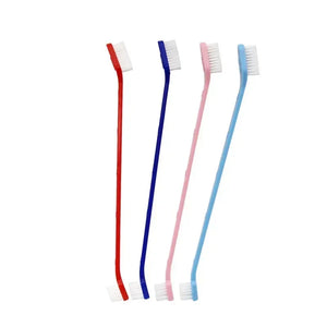 Dog Toothbrush Double-headed Cat Tooth Multi-angle Oral Cleaning Tool Massage Care Tooth Finger Brush for Dog Cat Pet Supplies