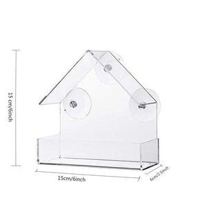 Bird Feeder Acrylic Transparent Window Bird Feeder Tray Bird House Pet Feeder Suction Cup Installation House Type Feeder