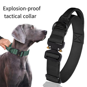 Durable Tactical Dog Collar Leash Military Heavy Duty For Medium Large Dogs Collars German Shepherd Walking Training Accessories