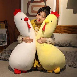 New Giant Fluffy Cock Plush Toys Sleeping Pillow Cute Animal Stuffed Swan Chicken Dolls Floor Mat Girls Birthday Gift