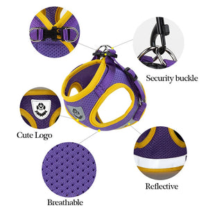 Dog Harness Vest Set for Small Medium Dog Harness Leash Puppy Cat Reflective Chest Strap Chihuahua Yorkies Walking Lead Leash