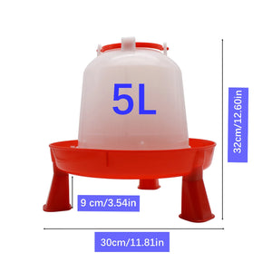 1 Pc 5L Poultry Automatic Drinking Bucket Goblet Feeder Barrel Water Bucket Quail Drinking Farm Chicken Coop Water Supply