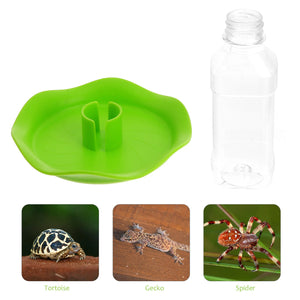 Automatic Reptile Feeders Waterer Turtle Food Water Bowl Small Animal Dispenser Bottle Aquarium Ornament Terrarium Dish Plate