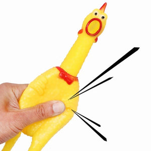 2012 Hot Sell Screaming Chicken Pets Dog Toys Squeeze Squeaky Sound Funny Toy Safety Rubber For Dogs Molar Chew Toys