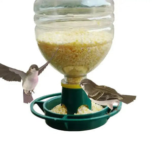 1Pcs Outdoor Bird Feeder Automatic Hanging Plastic Feed Bowl For Parrot Pigeon Pet Indoor Bottle Mouth Docking Feeding Supplies