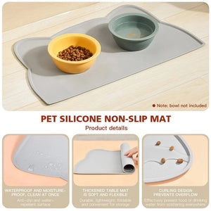 Waterproof Pet Mat for Dogs and Cats Solid Color Silicone Pet Food Feeding Mat Cat Dish Puppy Bowl Feeding & Watering Supplies