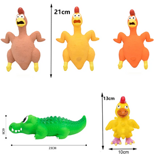 Squeaky Dog Rubber Toys Dog Latex Chew Toy Chicken Animal Bite Resistant Puppy Sound Toy Dog Supplies For Small Medium Large Dog