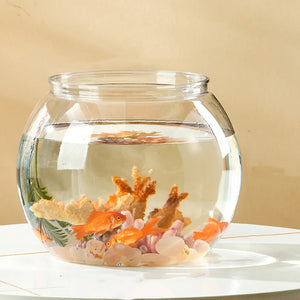 Ornamental Fish Tank Goldfish Portable Desktop Aquarium Bowl The Pet Tabletop Home Office Round Plastic