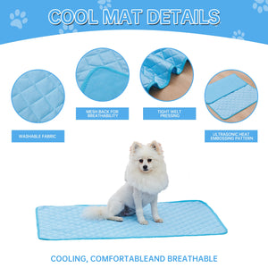 Pet Dog Cooling Mat Summer Dogs Pad Cat Blanket Sofa Breathable Washable Cooling Dog Bed for Small Medium Large Dogs Car Mat