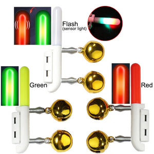 Fish Bite Alarm Double Bell Light USB Charger CR425 3.6V Battery Sensor Lamp Bright Night Tool Kit Pesca Rod Tackle Flash LED