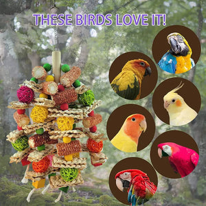 Parrot Toys Natural Corn Wood Parrot Bird Toys Love Bird Cage Funny Training Bird Toys Bite Resistant Bird Tearing Toy