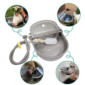 1 Set Automatic Cow Bowl Stainless Water Feeder Pipe Cow Float Horse Goat Dog Cattle Sheep Water Bowl for Livestock