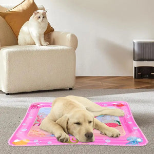 Water Sensory Play Mat Thickened Inflatable Water Mat For Cat And Dog Water Sensor Mat Water Sensory Playmat With Fish Sea Ocean