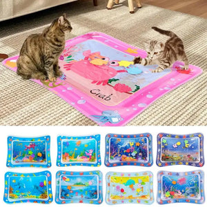 Water Sensory Play Mat Thickened Inflatable Water Mat For Cat And Dog Water Sensor Mat Water Sensory Playmat With Fish Sea Ocean