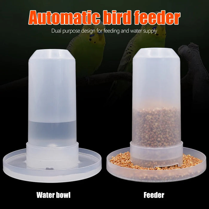 Automatic Bird Quail Drinking Cup Fountain Plastic Feeder Drinker Water Food Tray Box Tank Bird Pigeon Cage Accessories 1Pc