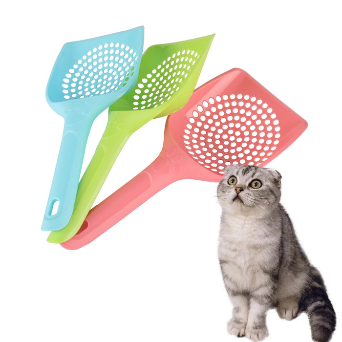 1 Pc Plastic Cat Litter Scoop Pet Toilet Poop Cleaning Shovel Small Round Hole Cat Litter Sieve Spoon Cat Toilet Cleaning Tool