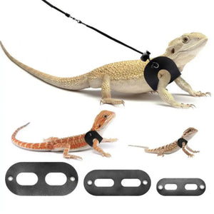 Lizard Traction Rope Adjustable Soft Pet Reptile Bearded Dragon Harness Leather Leash Set Small Animals Supplies