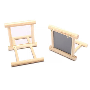 Wood Bird Mirror With Perch Stand Bird Toy Stand Bird Toy For Parrot Parakeets Cockatiels Cage Cage Parakeet Accessories S1Y6